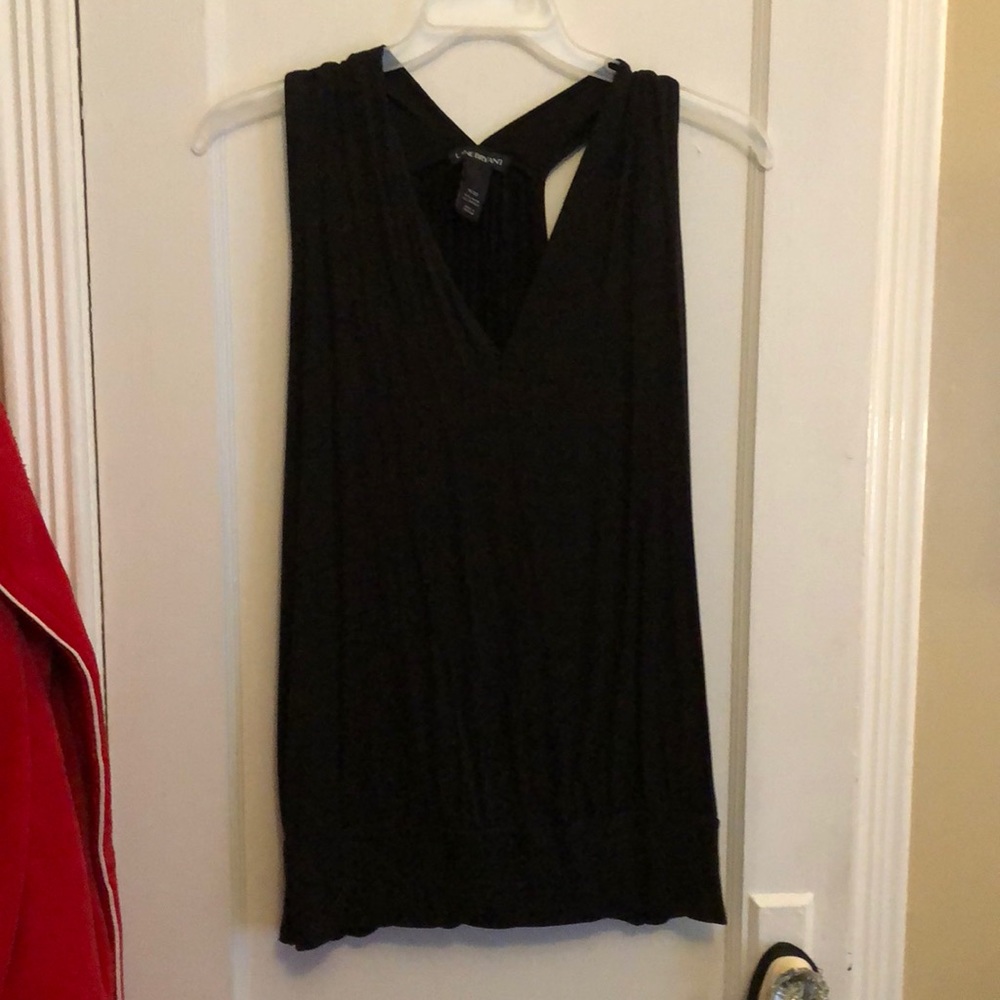 Black t back gold glitter top